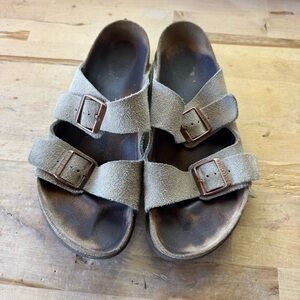 Birkenstock Arizona grey suede sandals size 43/ 10- 10.5 regular